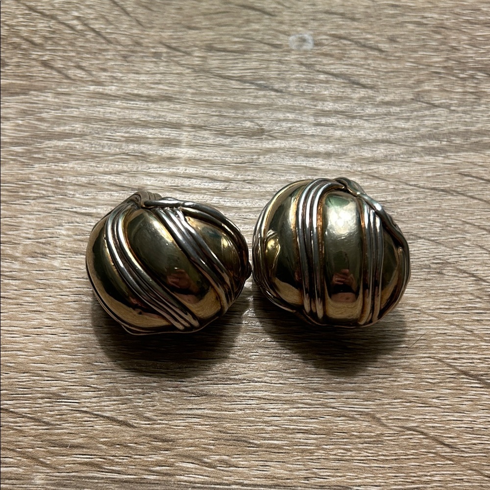 Sterling silver and brass designer “Ben Ami” earrings.